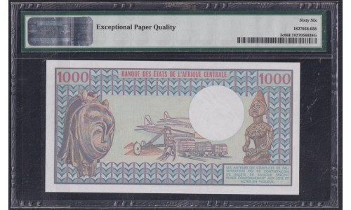 Чад 1000 франков 1978 г. (CHAD 1000 francs 1978) P 3c: UNC PMG 66 Gem Uncirculated EPQ