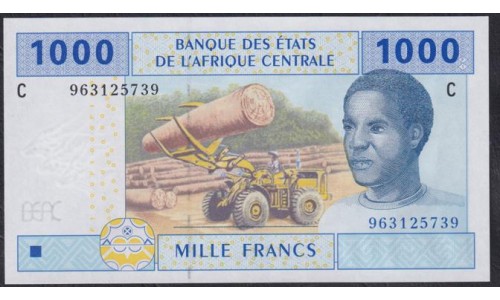 Чад 1000 франков 2002 года (CHAD 1000 francs 2002, CENTRAL AFRICAN STATES - Chad) P 607Ce: UNC 