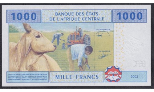 Чад 1000 франков 2002 года (CHAD 1000 francs 2002, CENTRAL AFRICAN STATES - Chad) P 607Ce: UNC 