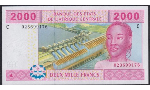 Чад 2000 франков 2002 года (CHAD 2000 francs 2002, CENTRAL AFRICAN STATES - Chad) P 608Ca: UNC 