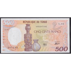 Чад 500 франков 01.01.1986 года, 287195 (CHAD 500 francs 01.01.1986) P 9a(2): UNC