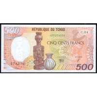 Чад 500 франков 01-01-1990 (CHAD 500 francs 01-01-1990) P 9c: UNC