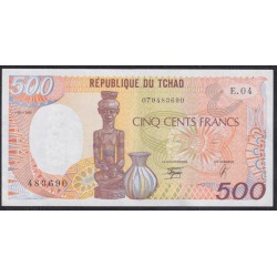 Чад 500 франков 1990 (CHAD 500 francs 1990) P 9c: XF/aUNC