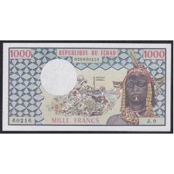 Чад 1000 франков 1974 - 1978 г. (CHAD 1000 francs 1974 - 1978) P 3b: UNC 