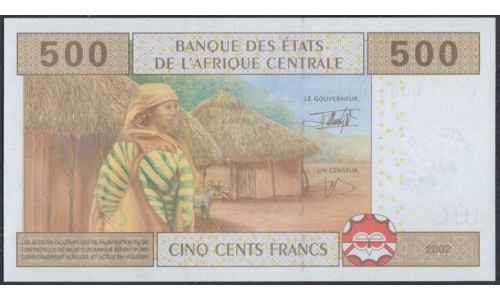 Чад 500 франков 2002 года (CHAD 500 francs 2002, CENTRAL AFRICAN STATES - Chad) P 606Ca: UNC 