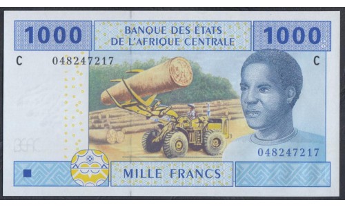 Чад 1000 франков 2002 года (CHAD 1000 francs 2002, CENTRAL AFRICAN STATES - Chad) P 607Ca: UNC 