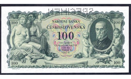 Чехословакия 100 корун 1931 г. (CZECHOSLOVAKIA 100 Korun 1931) P23s:Unc SPECIMEN