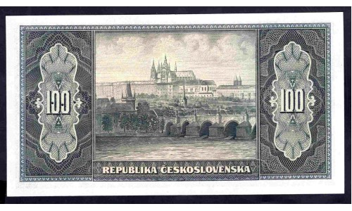 Чехословакия 100 корун ND (1945 г.) (CZECHOSLOVAKIA 100 Korun ND (1945)) P63:Unc