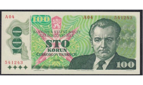 Чехословакия 100 крон 1989 г. (CZECHOSLOVAKIA 100 Korun 1989) P 97: UNC