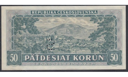 Чехословакия 50 корун 1948 г. (CZECHOSLOVAKIA 50 Korún 1948) P 66аs: UNC