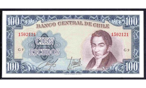 Чили 100 эскудо (1962-1975) (CHILE 100 Escudos (1962-1975)) P141а : UNC