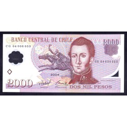 Чили 2000 песо 2004 (CHILE 2000 Pesos 2004) P 160а : UNC