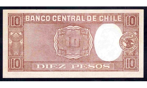 Чили 10 песо (1947-1958) (CHILE 10 Pesos (1947-1958)) P 111(2): UNC-