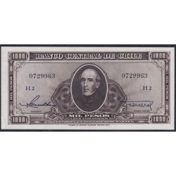 Чили 1000 песо (1947-1959) РЕДКИЕ, 0729963 H 2  (CHILE 1000 Pesos (1947-1959)) P 116(4): UNC