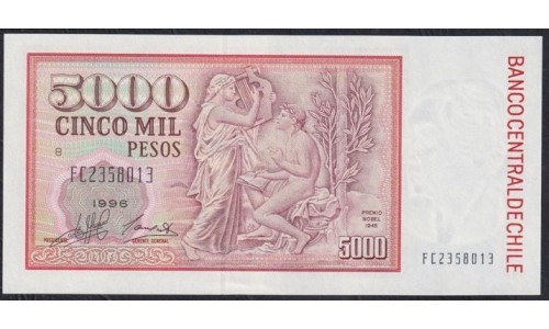 Чили 5000 песо 1996 (CHILE 5000 Pesos 1996) P 155e(2): UNC