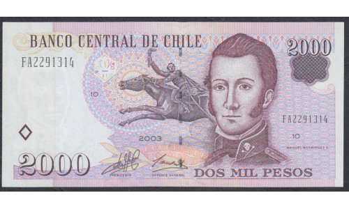 Чили 2000 песо 2003 (CHILE 2000 Pesos 2003) P 158a: UNC