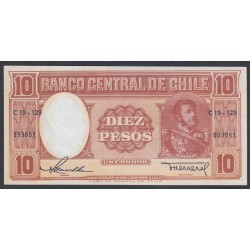 Чили 10 песо (1958-1959) (CHILE 10 Pesos (1958-1959)) P 120 : UNC