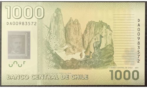 Чили 1000 песо 2011 (CHILE 1000 Pesos 2011) P 161b : UNC