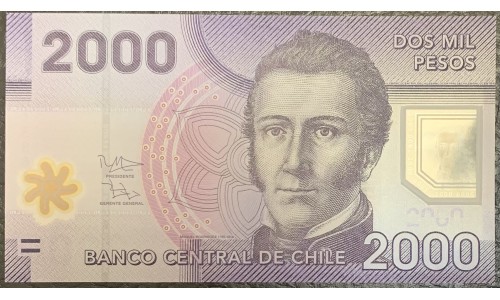 Чили 2000 песо 2013 (CHILE 2000 Pesos 2013) P 162c : UNC