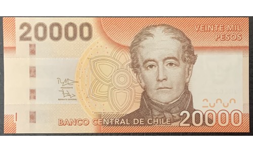 Чили 20000 песо 2016 (CHILE 20000 Pesos 2016) P 165g : UNC
