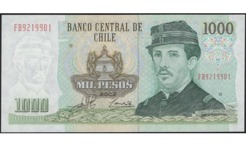 Чили 1000 песо 2002 (CHILE 1000 Pesos 2002) P 154f : UNC