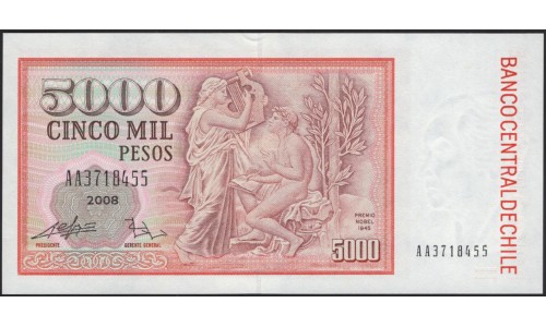 Чили 5000 песо 2008 (CHILE 5000 Pesos 2008) P 155g : UNC