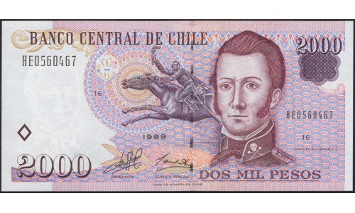 Чили 2000 песо 1999 (CHILE 2000 Pesos 1999) P 158a : UNC