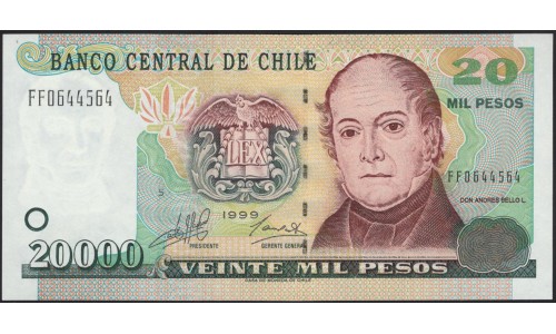 Чили 20000 песо 1999 (CHILE 20000 Pesos 1999) P 159a : UNC