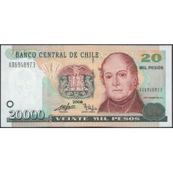 Чили 20000 песо 2008 (CHILE 20000 Pesos 2008) P 159b : UNC
