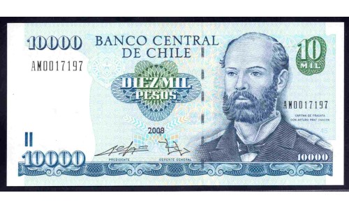 Чили 10000 песо 2008 (CHILE 10000 Pesos 2008) P 157c : UNC