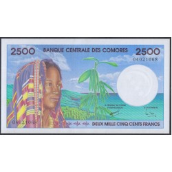 Коморские Острова 2500 франков 1997 год (COMORES 2500 francs 1997) P 13: UNC