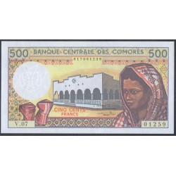 Коморские Острова 500 франков 1986 год (COMORES 500 francs 1986) P 10b3: UNC