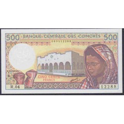 Коморские Острова 500 франков 1986 год (COMORES 500 francs 1986) P 10b1: UNC