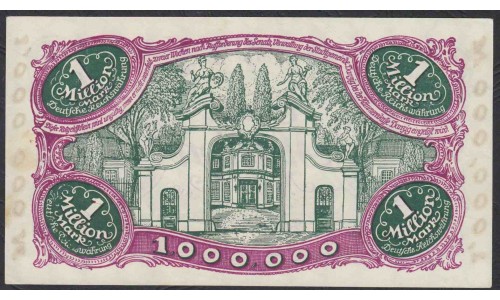 Данциг  1 миллион марок 1923 года (DANZIG 1.000.000 Mark 1923) P 24а: XF