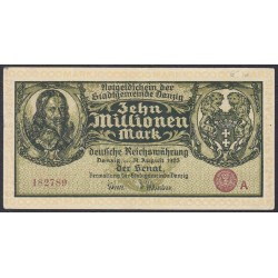 Данциг  10 миллионов марок 1923 г. (DANZIG 10.000.000 Mark 1923) P 25: XF