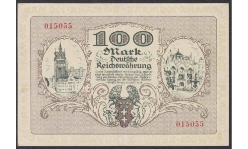 Данциг 100 марок 1922 г. (DANZIG 100 Mark 1922) P 13: XF/aUNC