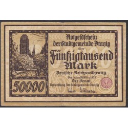 Данциг  500000 марок 1923 г. (DANZIG  500000 Mark 1923) P 20: VF/XF