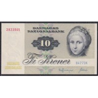 Дания 10 крон 1972 (DENMARK 10 Kroner 1972) P 48a: UNC