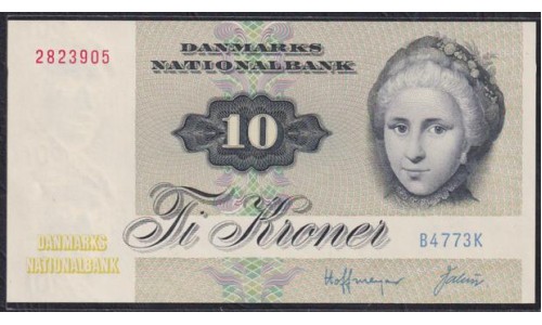 Дания 10 крон 1972 (DENMARK 10 Kroner 1972) P 48a: UNC