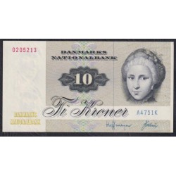 Дания 10 крон 1975 года, 0205213 A4751K(DENMARK 10 Kroner 1975) P 48c: UNC