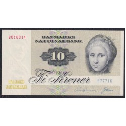 Дания 10 крон 1977 год, 8016314 B7771K (DENMARK 10 Kroner 1977) P 48g(1): UNC