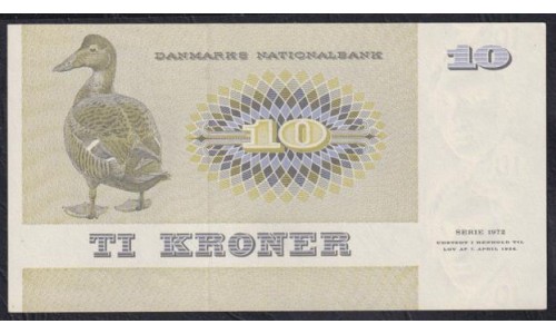 Дания 10 крон 1977 год, 8016314 B7771K (DENMARK 10 Kroner 1977) P 48g(1): UNC