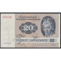 Дания 20 крон 1979 года, 8761739 A0791D (DENMARK 20 Kroner 1979) P 49а(1): UNC