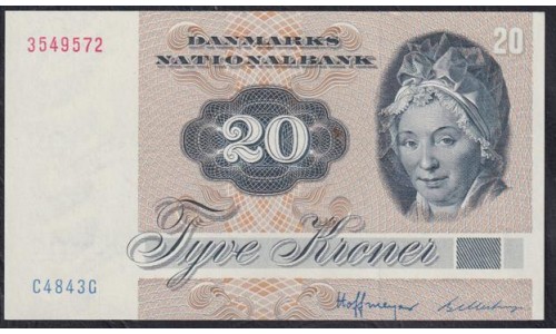 Дания 20 крон 1984 года, 3549572 C4843G (DENMARK 20 Kroner 1984) P 49e(1): UNC