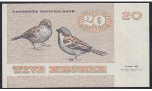 Дания 20 крон 1988 (DENMARK 20 Kroner 1988) P 49h(2): UNC