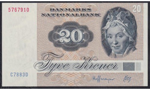 Дания 20 крон 1988 (DENMARK 20 Kroner 1988) P 49h(1): UNC