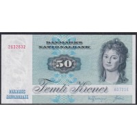 Дания 50 крон 1972, 2632632 A0721E (DENMARK 50 Kroner 1972) P 50a(1): UNC