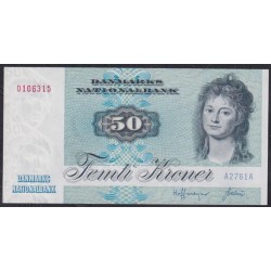 Дания 50 крон 1976, А2761А (DENMARK 50 Kroner 1976) P 50b(1): UNC