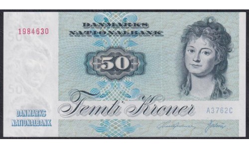Дания 50 крон 1976, 1984630 A3762C (DENMARK 50 Kroner 1976) P 50b(1): UNC