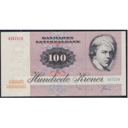 Дания 100 крон 1972 год, 4682219 A 0722H (DENMARK 100 Kroner 1975) P 51a(1): UNC